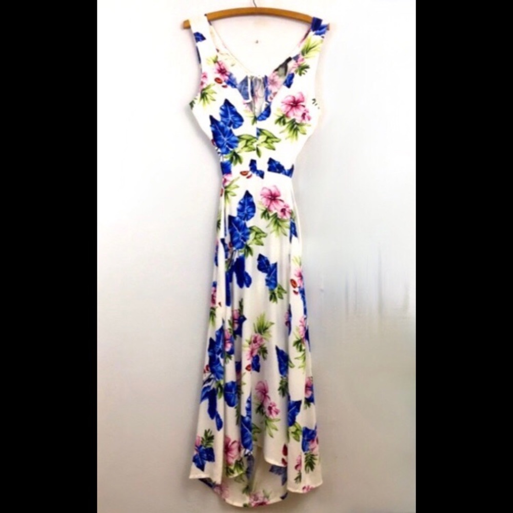 🛍 Forever 21 Cut Out, Backless, Floral Midi Dress, Small, NWT